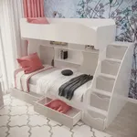 Кровать двухъярусная с лестницей комодом P904, 90x200