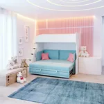 Кровать двухъярусная с раздвижным диваном для подростка девочки