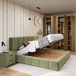 Кровать двуспальная мягкая КВАДРО-СОФТ  с подъемным механизмом, 140x200