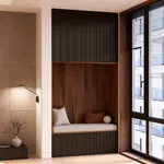 Балкон с удобной мягкой нишей и шкафом в эмали №132