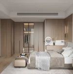 Спальня в древесных оттенках №5