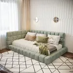 Кровать полутороспальная мягкая с ортопедической решеткой КВАДРО, 120х200