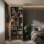 Шкаф книжный с подсветкой, фасады в эмали LE223.1