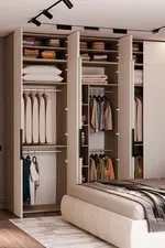 Шкаф 2 дверный, фрезерованные фасады в эмали LE-210.60-1