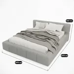 Кровать двуспальная мягкая QUADRO-soft-m  с подъемным механизмом, 160x200
