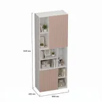 Шкаф книжный с нишей, фасады в эмали LE227 L/R