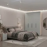 Шкаф двухдверный узкий, фрезерованные фасады в эмали LE210.44-1