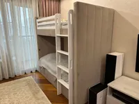 Кровать мягкая двухъярусная DUO, белый L/R