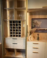 Шкаф-бар со встроенными ящиками с подсветкой R217