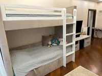 Кровать мягкая двухъярусная DUO, белый L/R