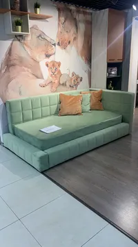 Кровать односпальная мягкая с ортопедической решеткой QUADRO