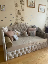 Кровать односпальная мягкая МОНИКА, 90x190