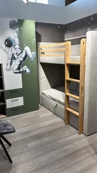 Кровать мягкая двухъярусная DUO L/R