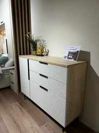 Комод с фрезерованными фасадами в эмали LE-706 L/R