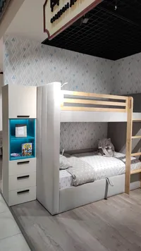 Кровать мягкая двухъярусная DUO L/R