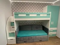 Кровать-чердак E907, 90x200 L/R