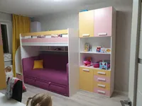 Раскладной диван с обивкой выкатной части BERGAMO BER-1900