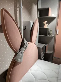 Кровать односпальная мягкая БАННИ с подъемным механизмом, 90x190