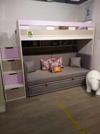 Раскладной диван с обивкой выкатной части BERGAMO BER-1900