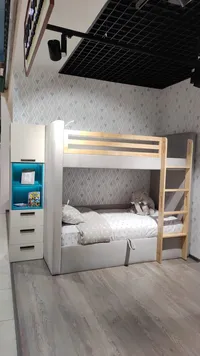 Кровать мягкая двухъярусная DUO L/R