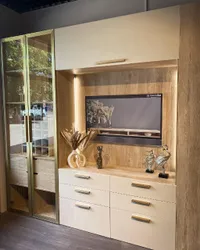 Шкаф-бар со встроенными ящиками с подсветкой R217