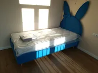 Кровать односпальная мягкая БАННИ с подъемным механизмом, 90x190