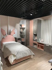 Кровать односпальная мягкая БАННИ с подъемным механизмом, 90x190