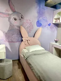 Кровать односпальная мягкая BUNNY  с подъемным механизмом, 90x200