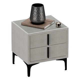 Тумба прикроватная мягкая, стекло прозрачное, ножки черные GRACE752