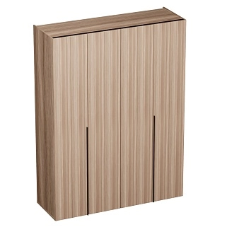 Шкаф со складными дверями, со стеклянной полкой в металлическом профиле с подсветкой L264