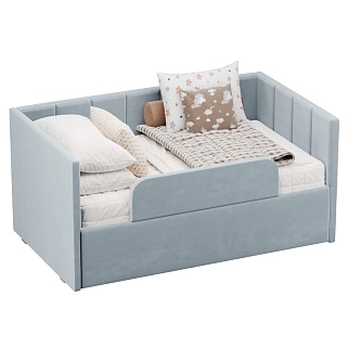 Кровать с подъемным механизмом и ящиком для белья с бортиком LINE 1, 90х160