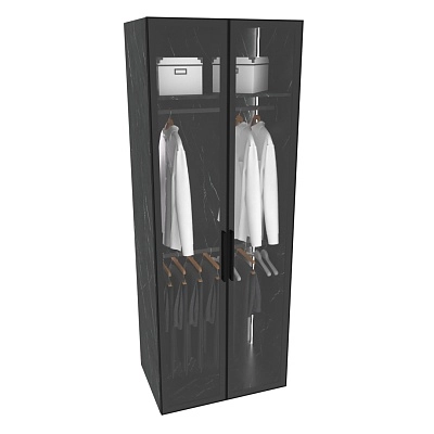 Шкаф для спальни с двумя штангами и полкой с подсветкой R210.60-1