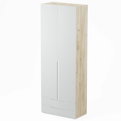 Шкаф 2 дверный с ящиками, фрезерованные фасады в эмали LE211.44