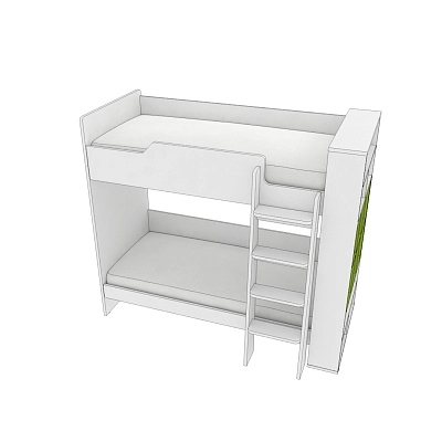 Кровать двухъярусная L908, 90x190 L/R