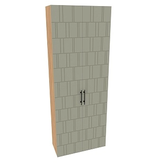 Шкаф двустворчатый, фрезерованные фасады в эмали LE-210.40-4