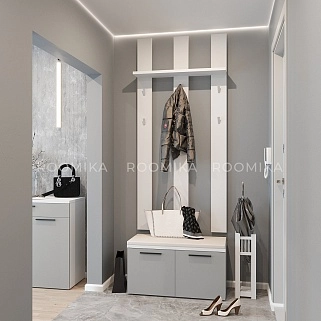 Панель широкая с полкой и крючками L-100