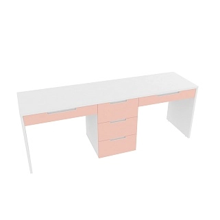 Cтол прямой на 2 рабочих места, фасады в эмали LE718.2