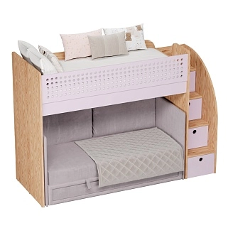 Кровать-чердак A916 с диваном Bergamo, 90x200 L/R