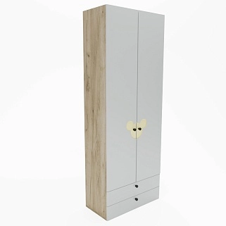 Шкаф двухдверный с ящиками, фасады в эмали LE211.44