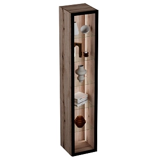 Шкаф со стеклянными фасадом полки стекло с подсветкой R220.1