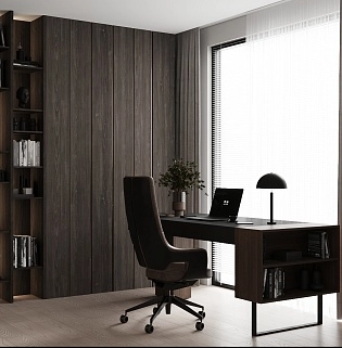 Кабинет в темном древесном оттенке №2