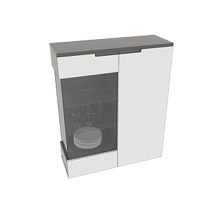 Шкаф напольный с подсветкой, фасады в эмали LE202 L/R