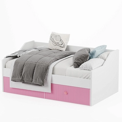 Кровать односпальная с фрезерованными фасадами LE902.160, 80x160