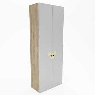 Шкаф двухдверный узкий, фасады в эмали LE210.44-1