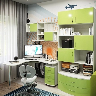 Рабочая зона с угловым столом Palermo для школьника