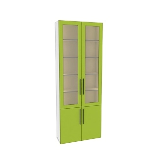 Шкаф книжный со стеклом L240 с подсветкой