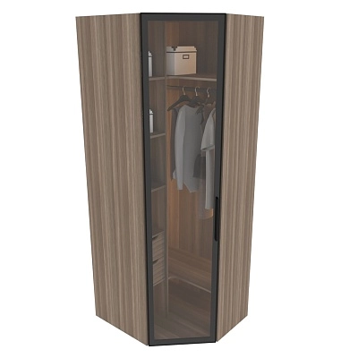 Шкаф угловой со стеклянным фасадом с подсветкой R218