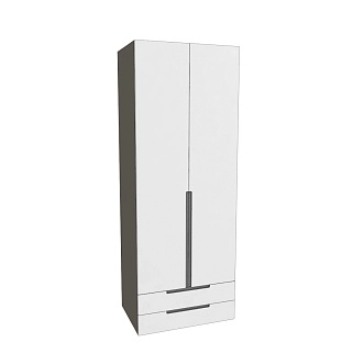 Шкаф 2 дверный с ящиками, фасады в эмали LE-211.60