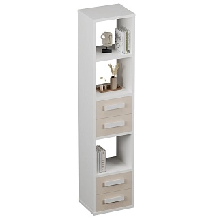 Cтеллаж сквозной книжный на 5 ниш с ящиками E805