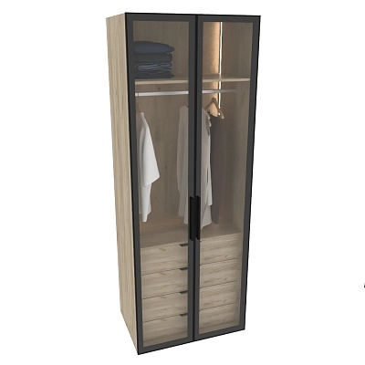 Шкаф для спальни с четырьмя ящиками и штангой с подсветкой R210.60-3